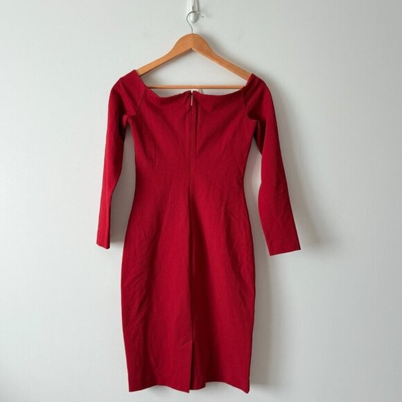 Aritzia Babaton Payton Off The Shoulder Dress Red Size 4 - Picture 4 of 8